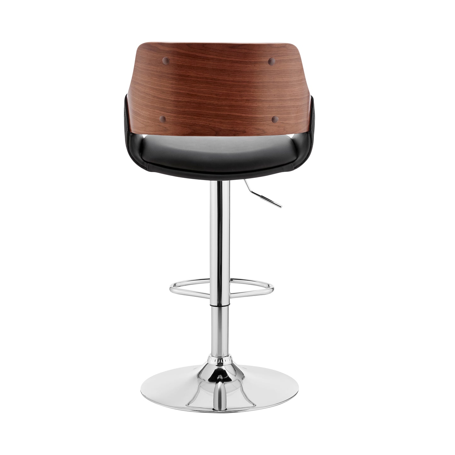 Colby Adjustable Faux Leather and Chrome Finish Bar Stool