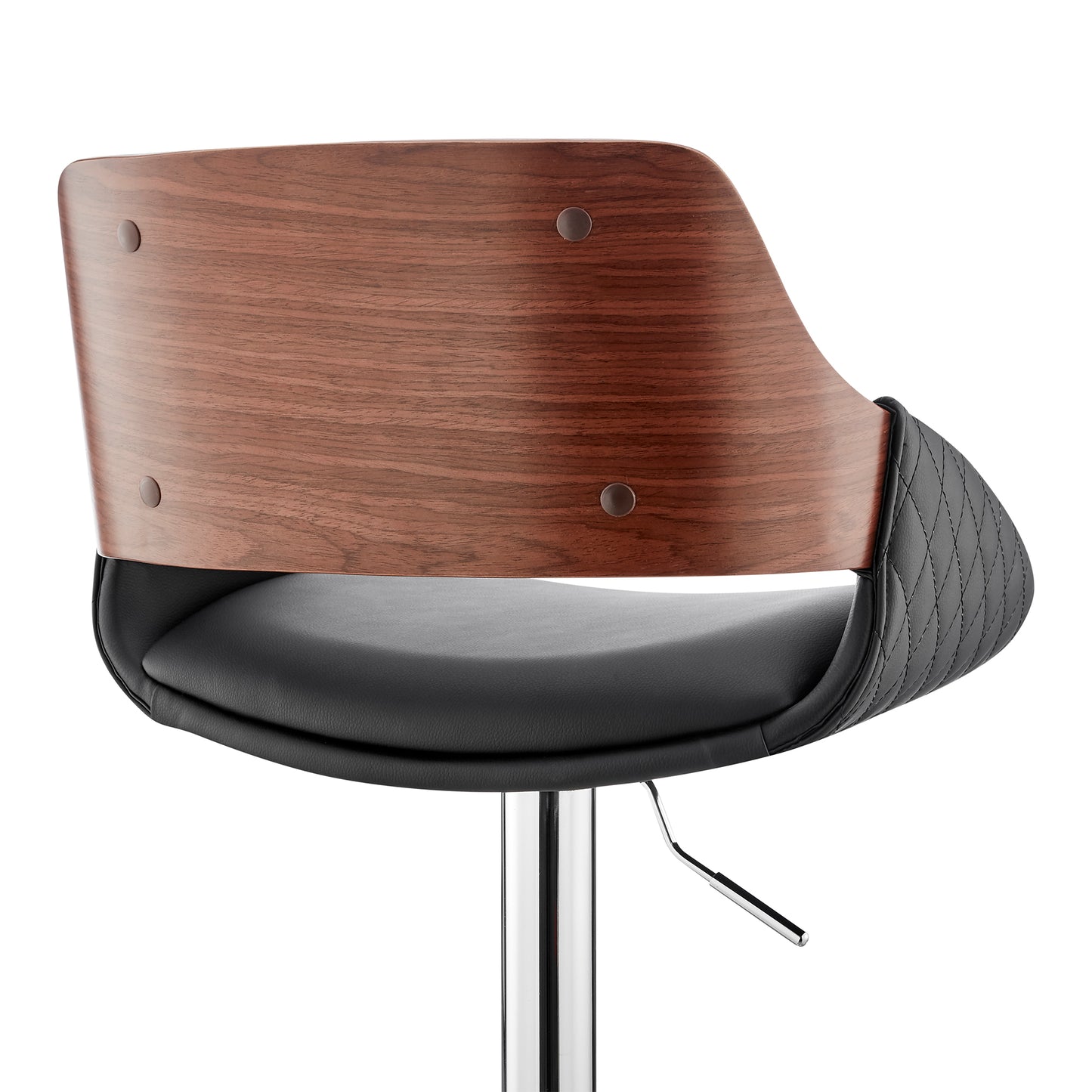 Colby Adjustable Faux Leather and Chrome Finish Bar Stool