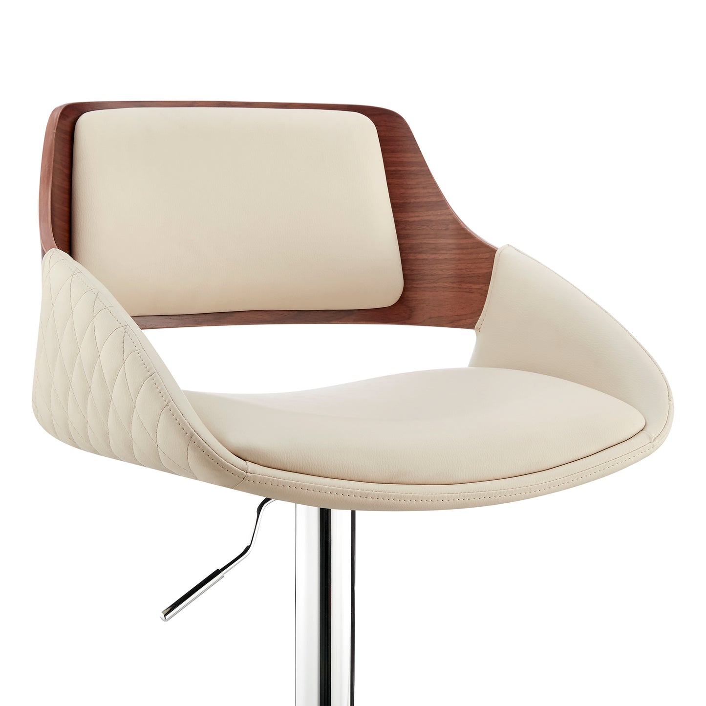 Colby Adjustable Faux Leather and Chrome Finish Bar Stool