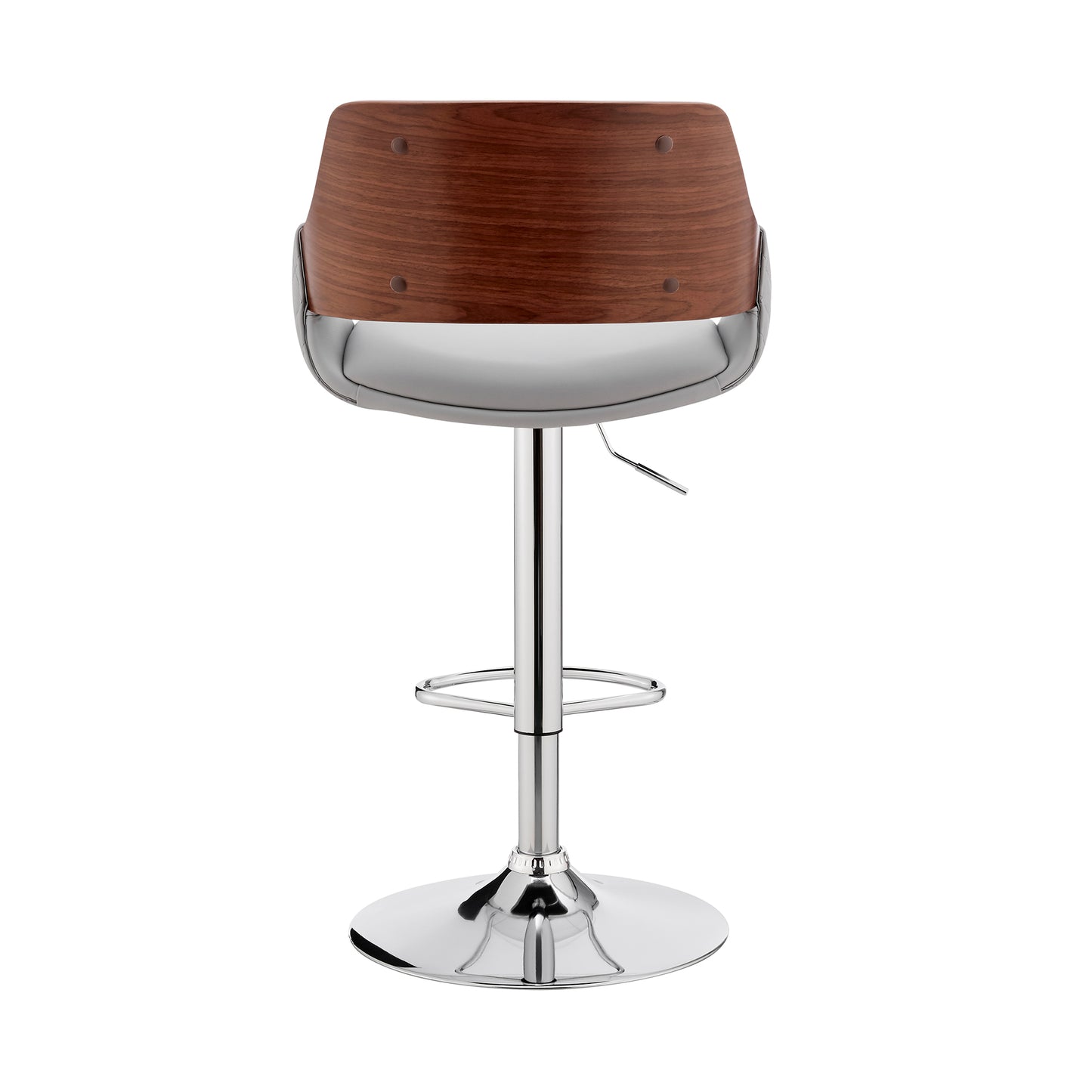 Colby Adjustable Faux Leather and Chrome Finish Bar Stool