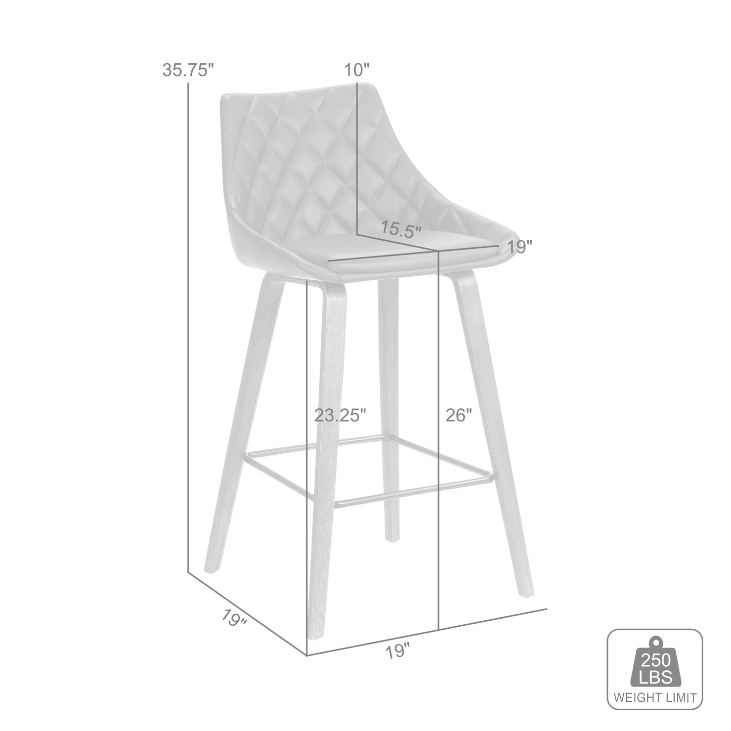 Dani 26" Gray Velvet Barstool in Black Brushed Wood Finish