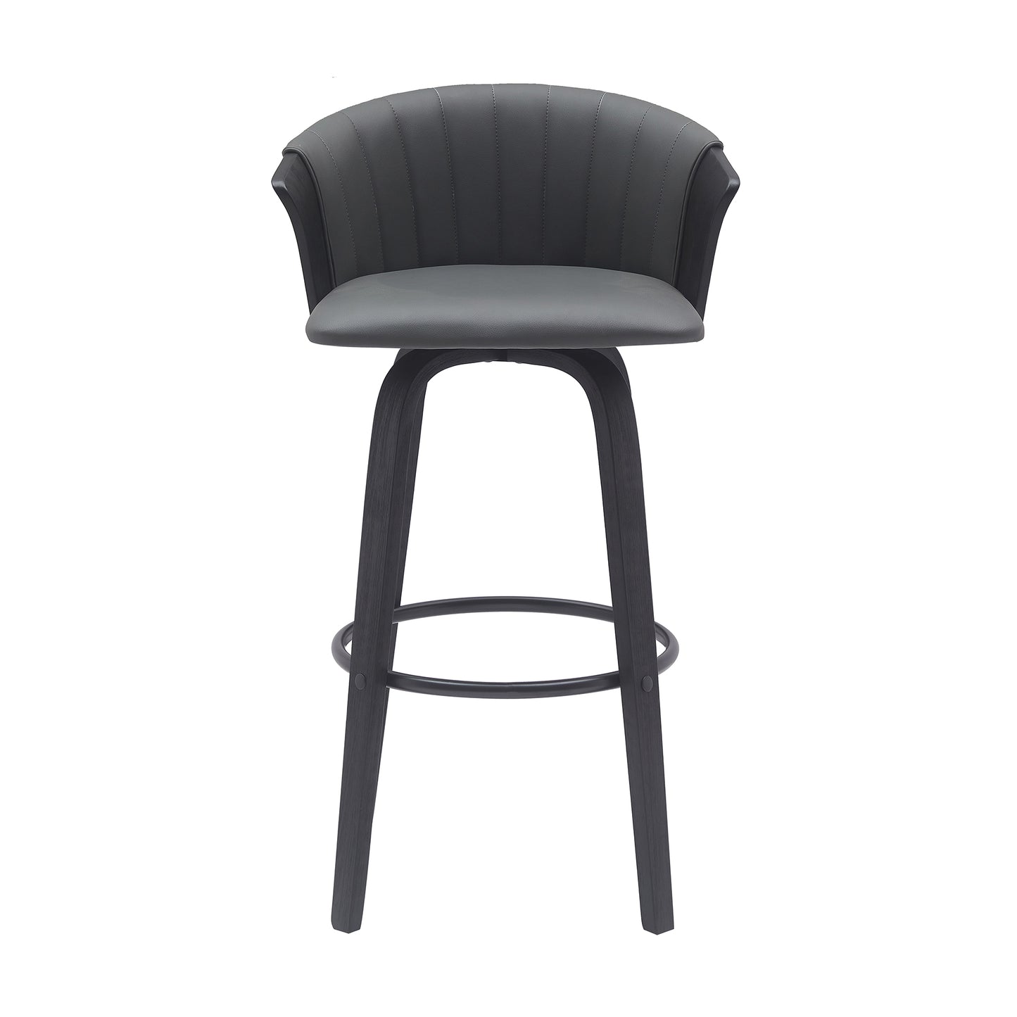 Diana Swivel Wood Counter and Bar Stool in Various Fabrics and Finishes