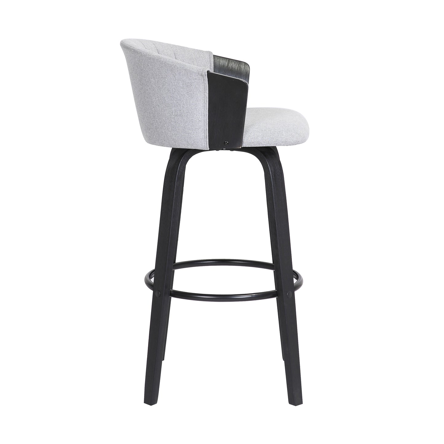 Diana Swivel Wood Counter and Bar Stool in Various Fabrics and Finishes