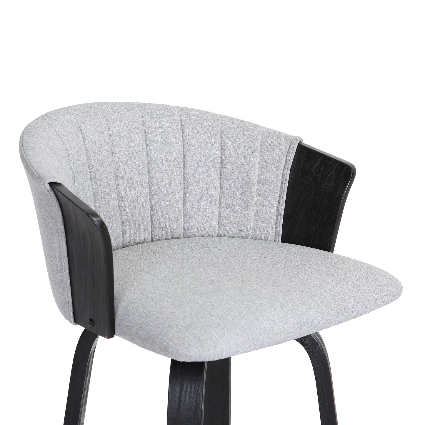 Diana Swivel Wood Counter and Bar Stool in Various Fabrics and Finishes