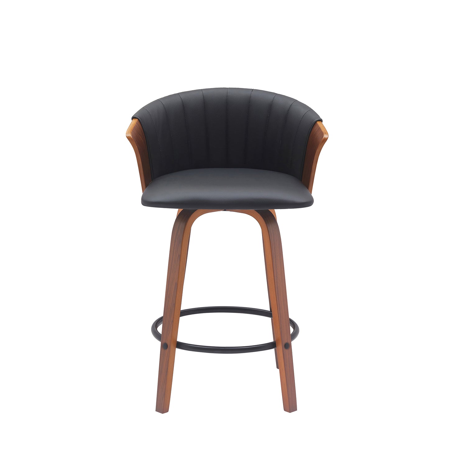 Diana Swivel Wood Counter and Bar Stool in Various Fabrics and Finishes