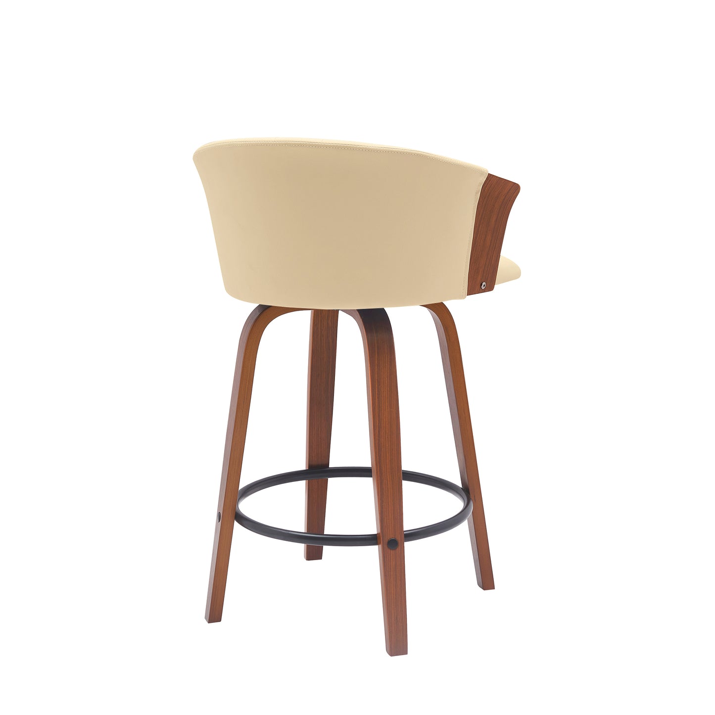 Diana Swivel Wood Counter and Bar Stool in Various Fabrics and Finishes