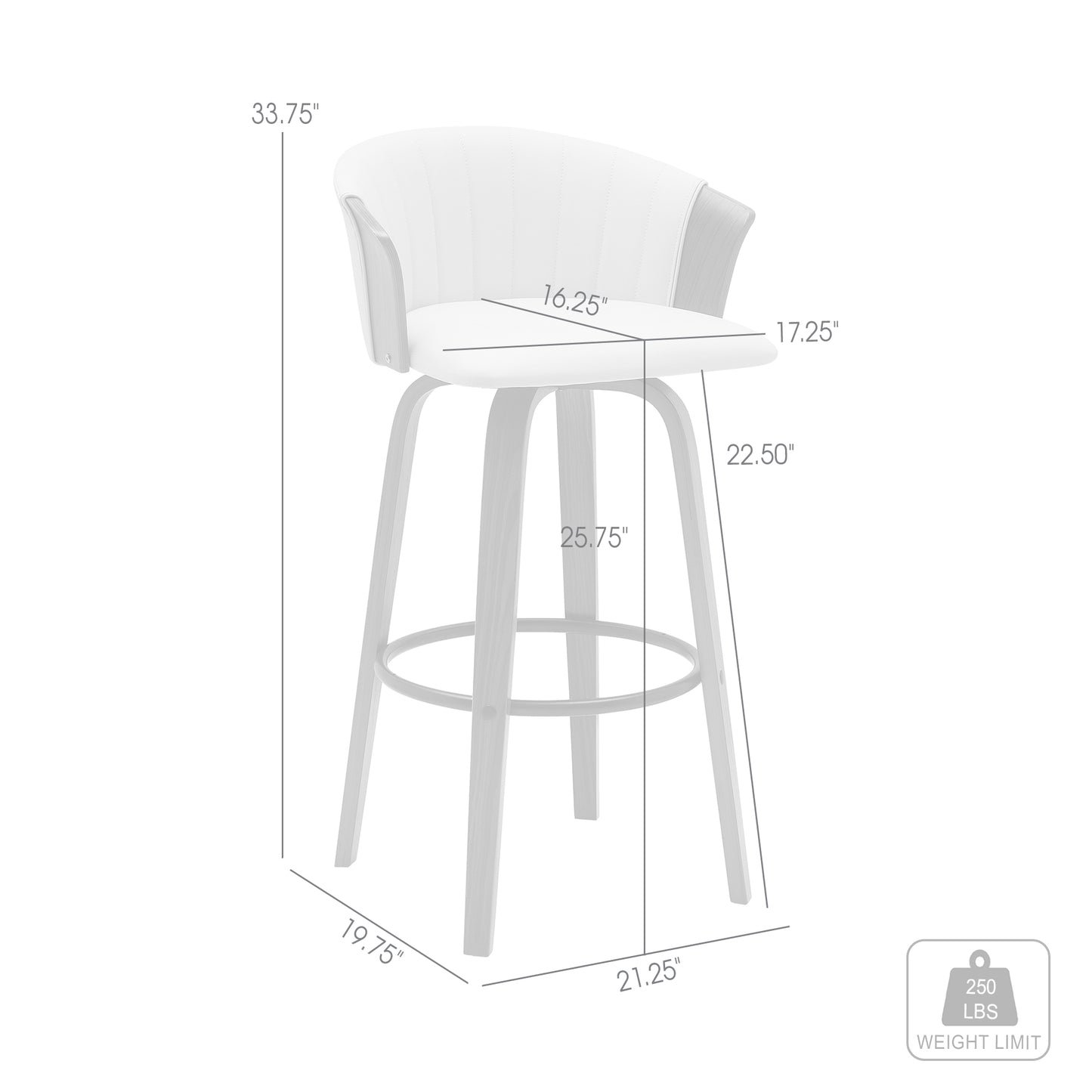 Diana Swivel Wood Counter and Bar Stool in Various Fabrics and Finishes