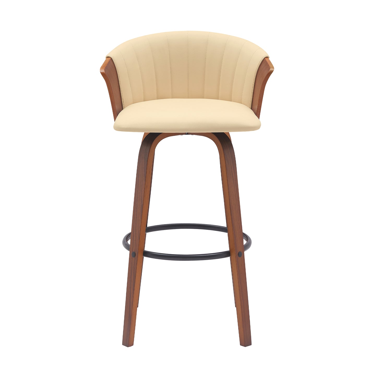 Diana Swivel Wood Counter and Bar Stool in Various Fabrics and Finishes