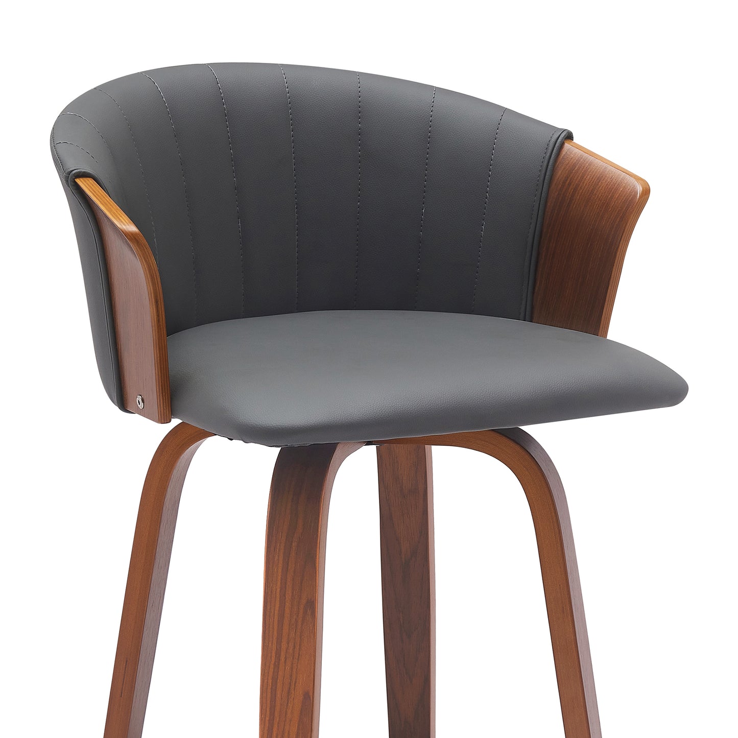 Diana Swivel Wood Counter and Bar Stool in Various Fabrics and Finishes