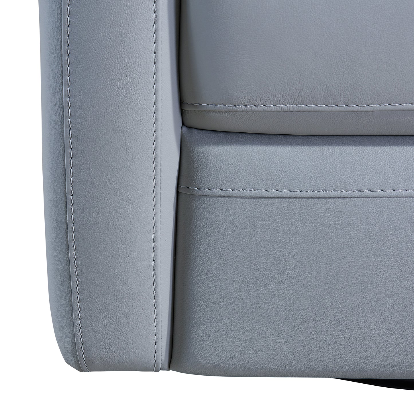 Desi Contemporary Swivel Accent Chair in Dove Gray Genuine Leather