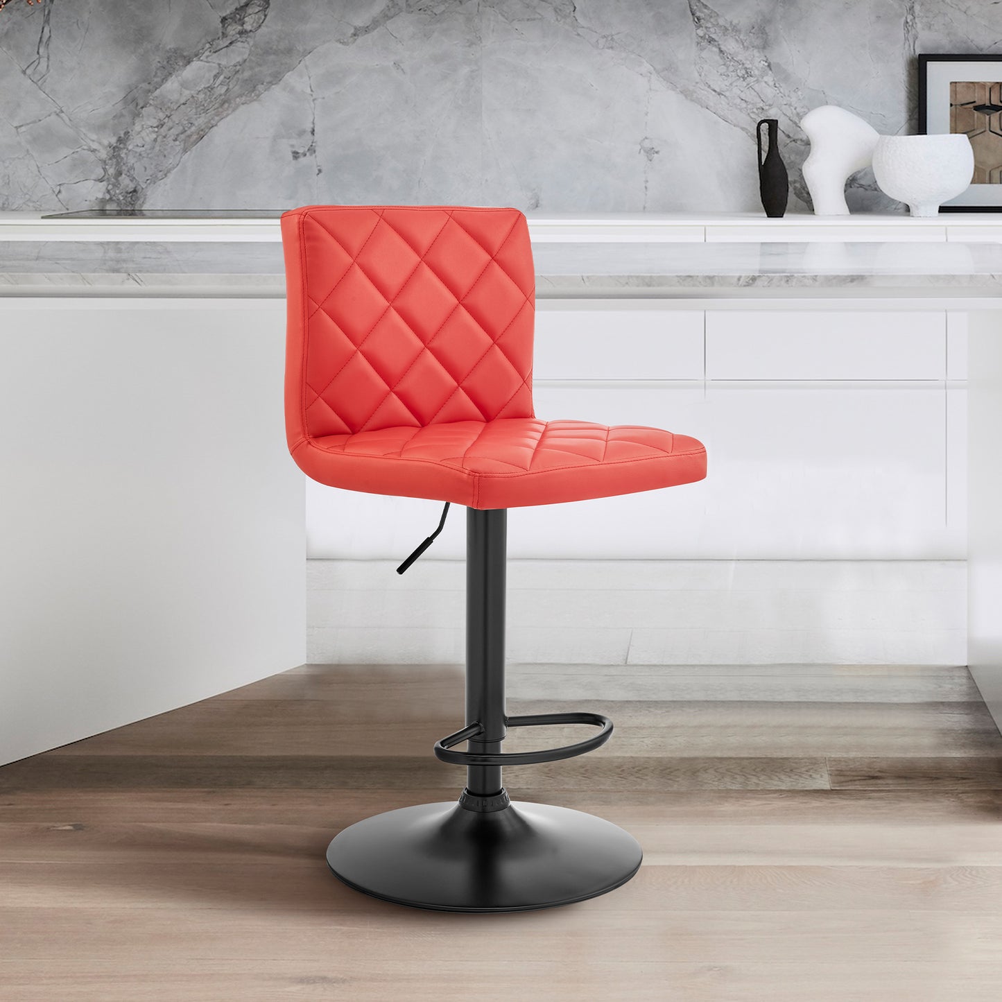 Duval Adjustable Faux Leather Swivel Bar Stool