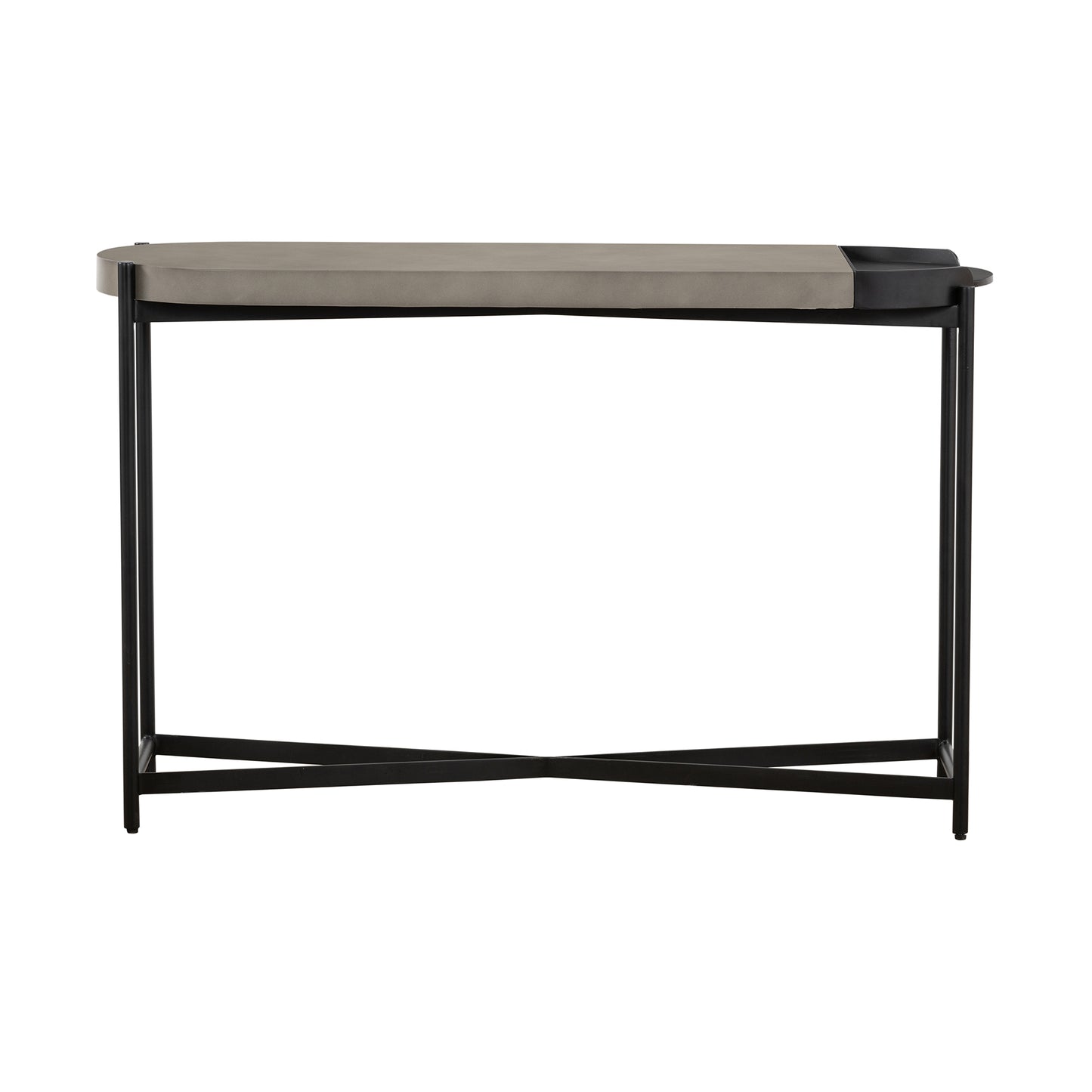 Dua Concrete and Black Metal Modern Console Table