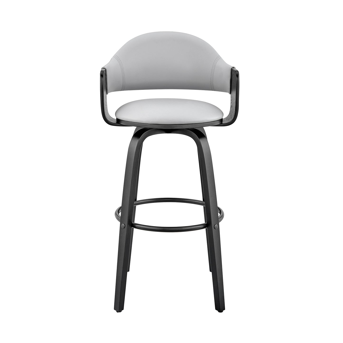 Daxton Faux Leather and Wood Bar Stool in Various Heights and Finishes