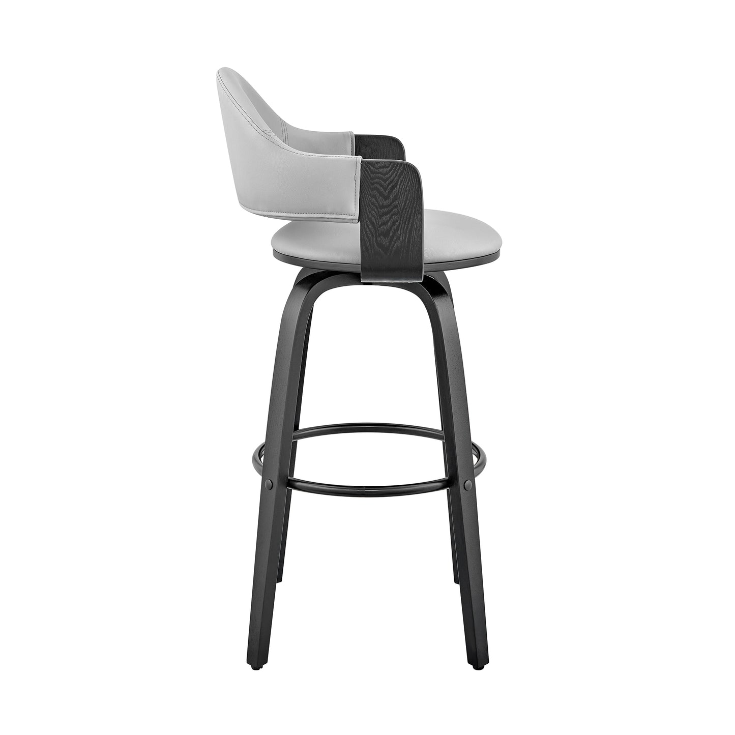 Daxton Faux Leather and Wood Bar Stool in Various Heights and Finishes