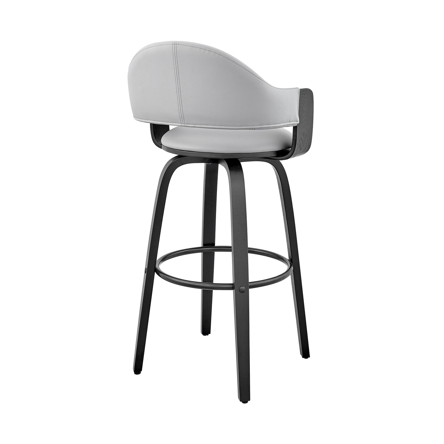 Daxton Faux Leather and Wood Bar Stool in Various Heights and Finishes