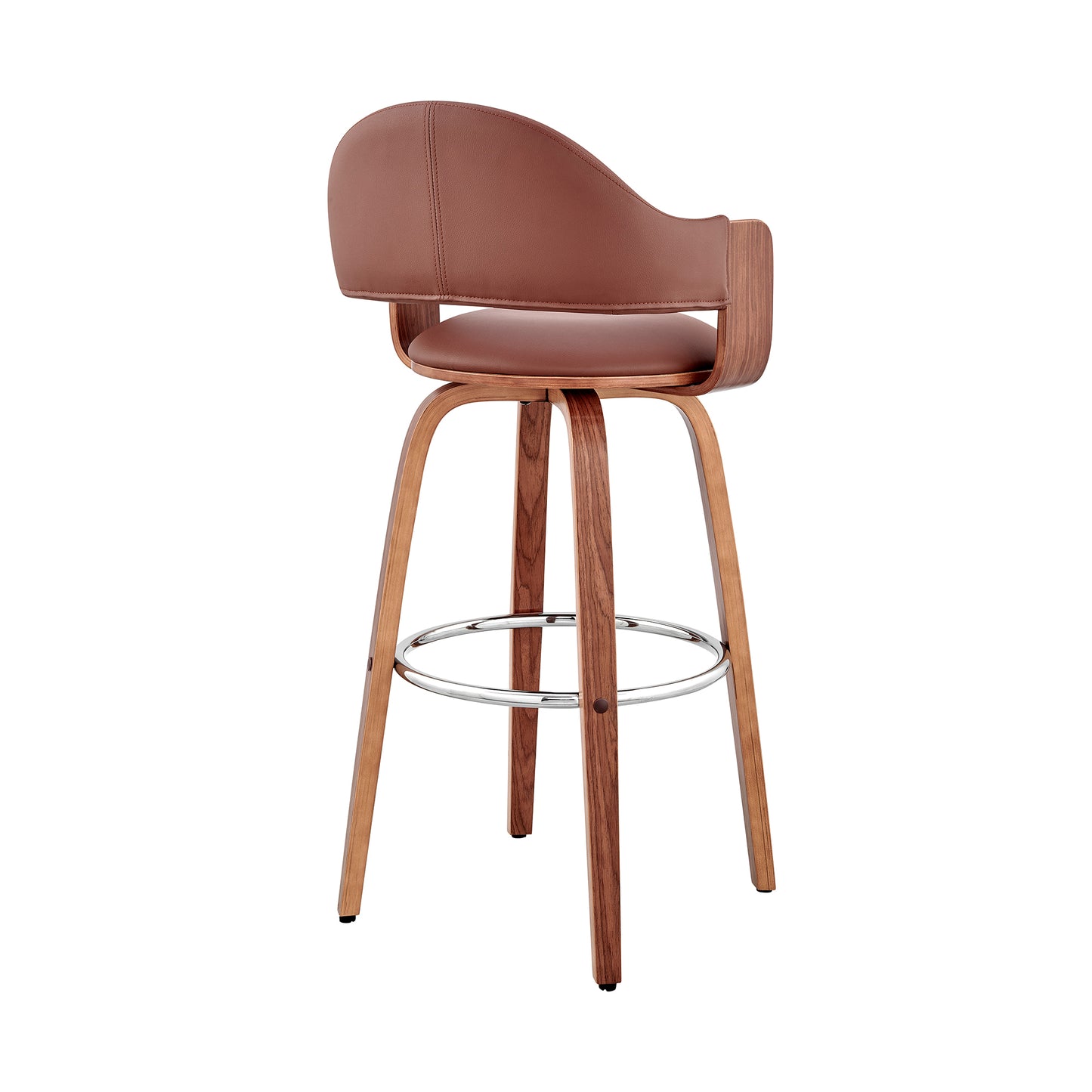 Daxton Faux Leather and Wood Bar Stool in Various Heights and Finishes