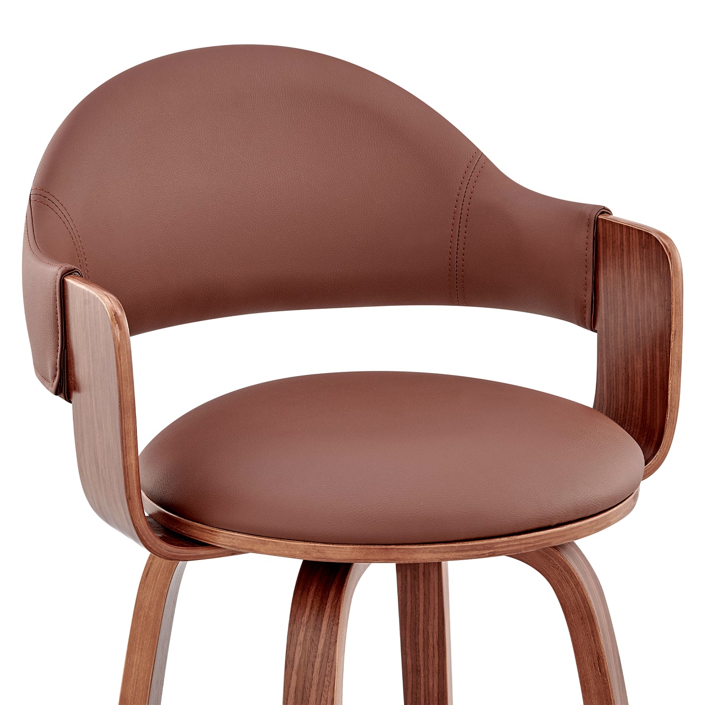 Daxton Faux Leather and Wood Bar Stool in Various Heights and Finishes