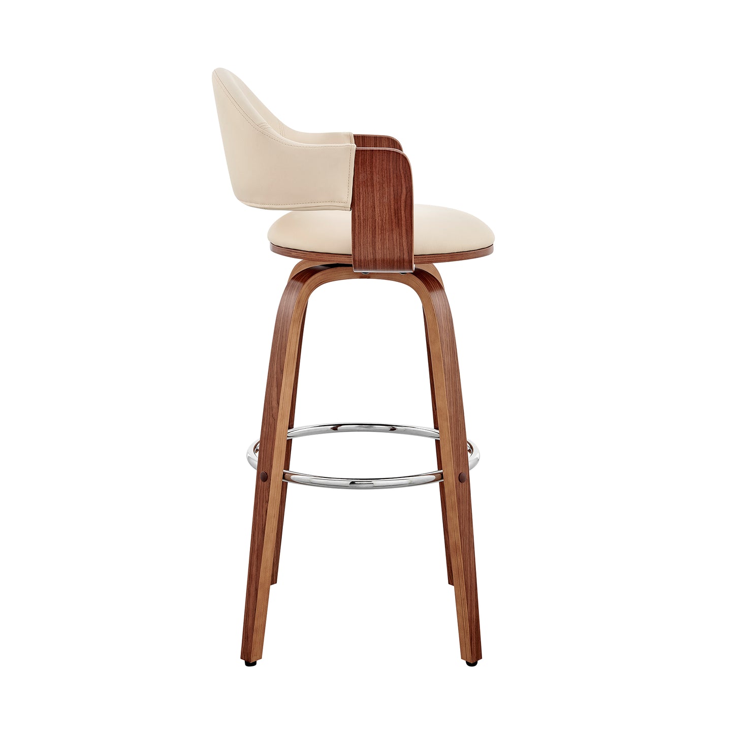 Daxton Faux Leather and Wood Bar Stool in Various Heights and Finishes