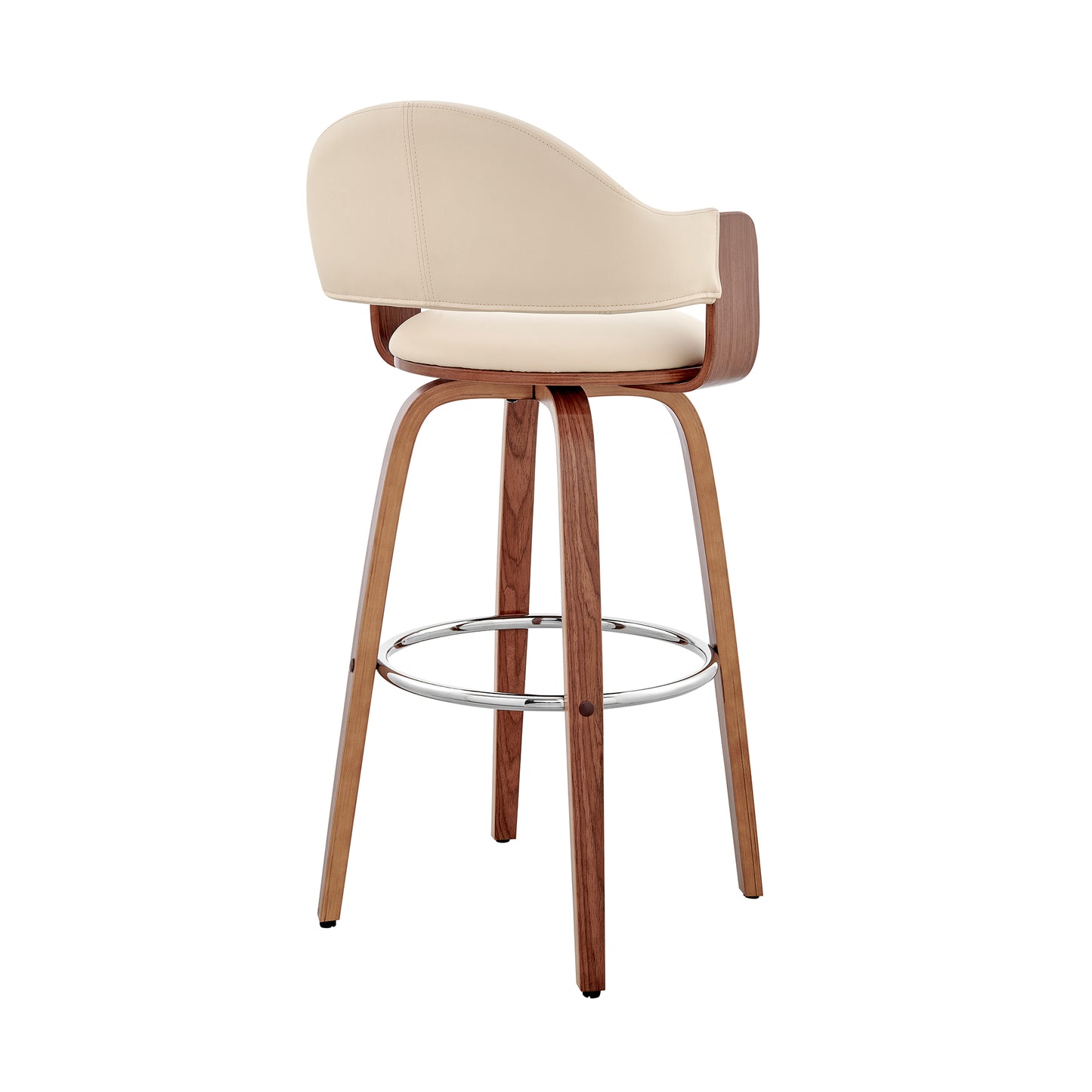 Daxton Faux Leather and Wood Bar Stool in Various Heights and Finishes
