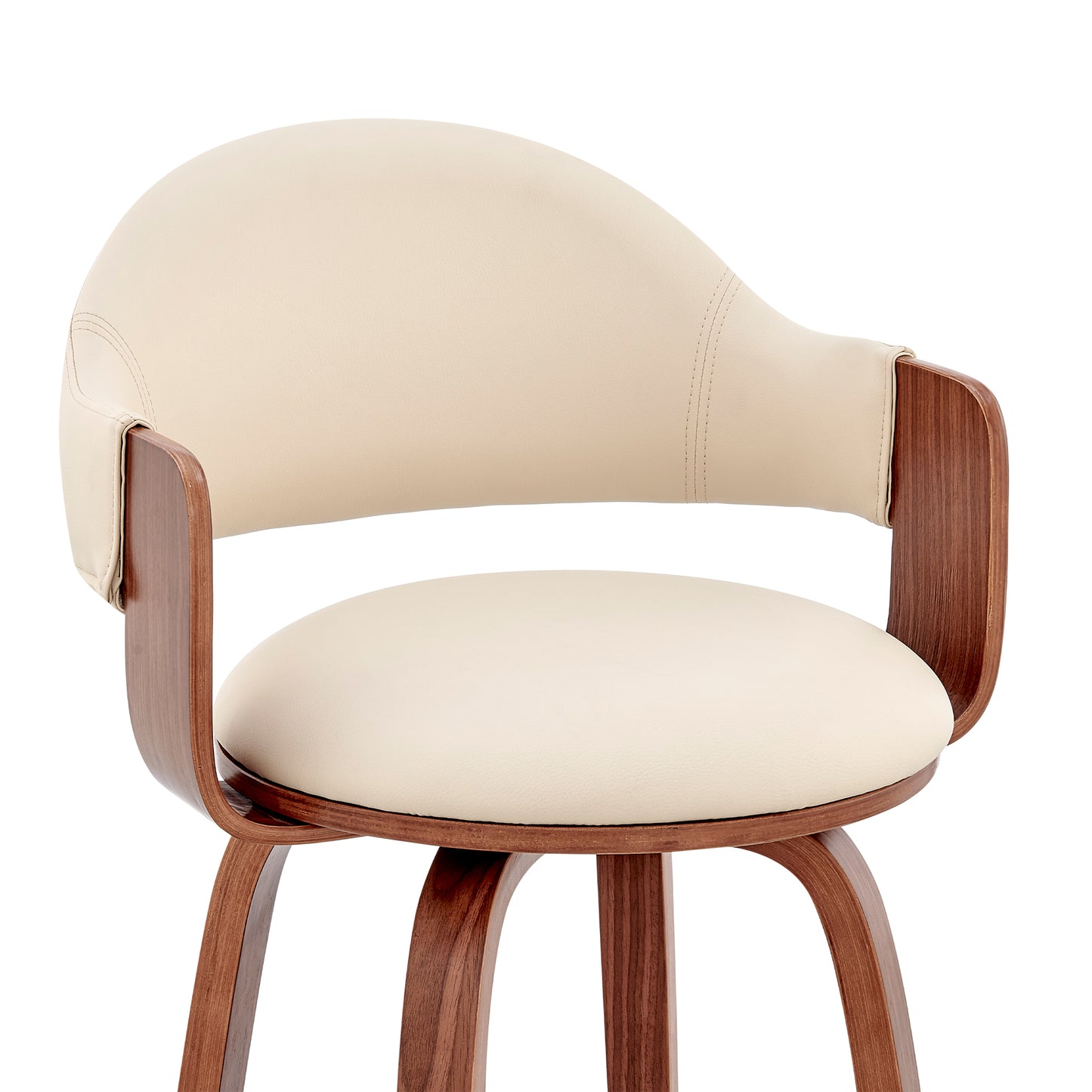Daxton Faux Leather and Wood Bar Stool in Various Heights and Finishes