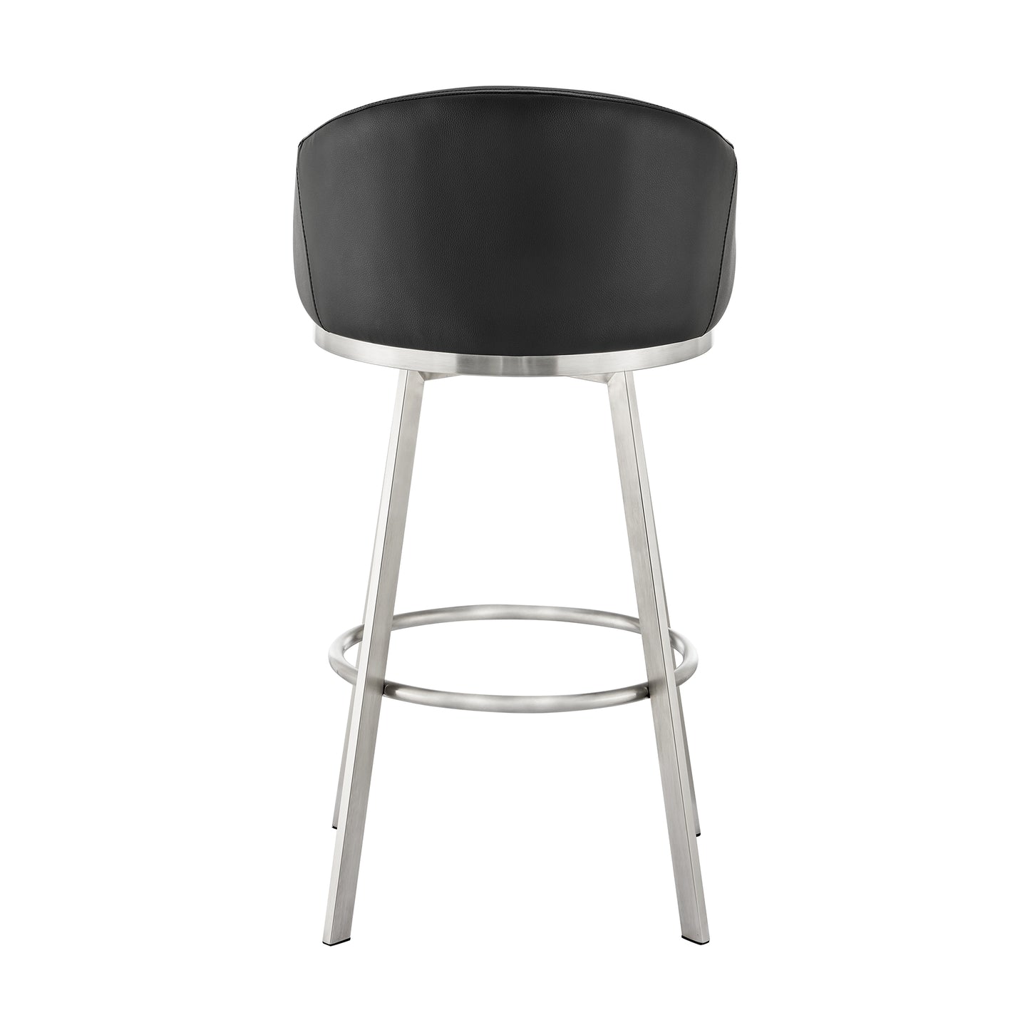 Eleanor Swivel Stool in Brushed Stainless Steel and Faux Leather Options