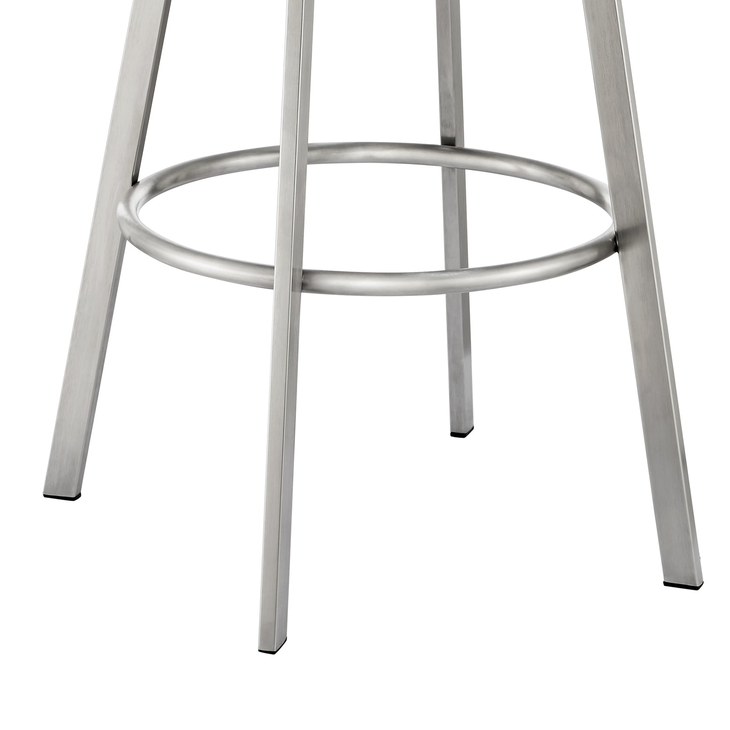Eleanor Swivel Stool in Brushed Stainless Steel and Faux Leather Options