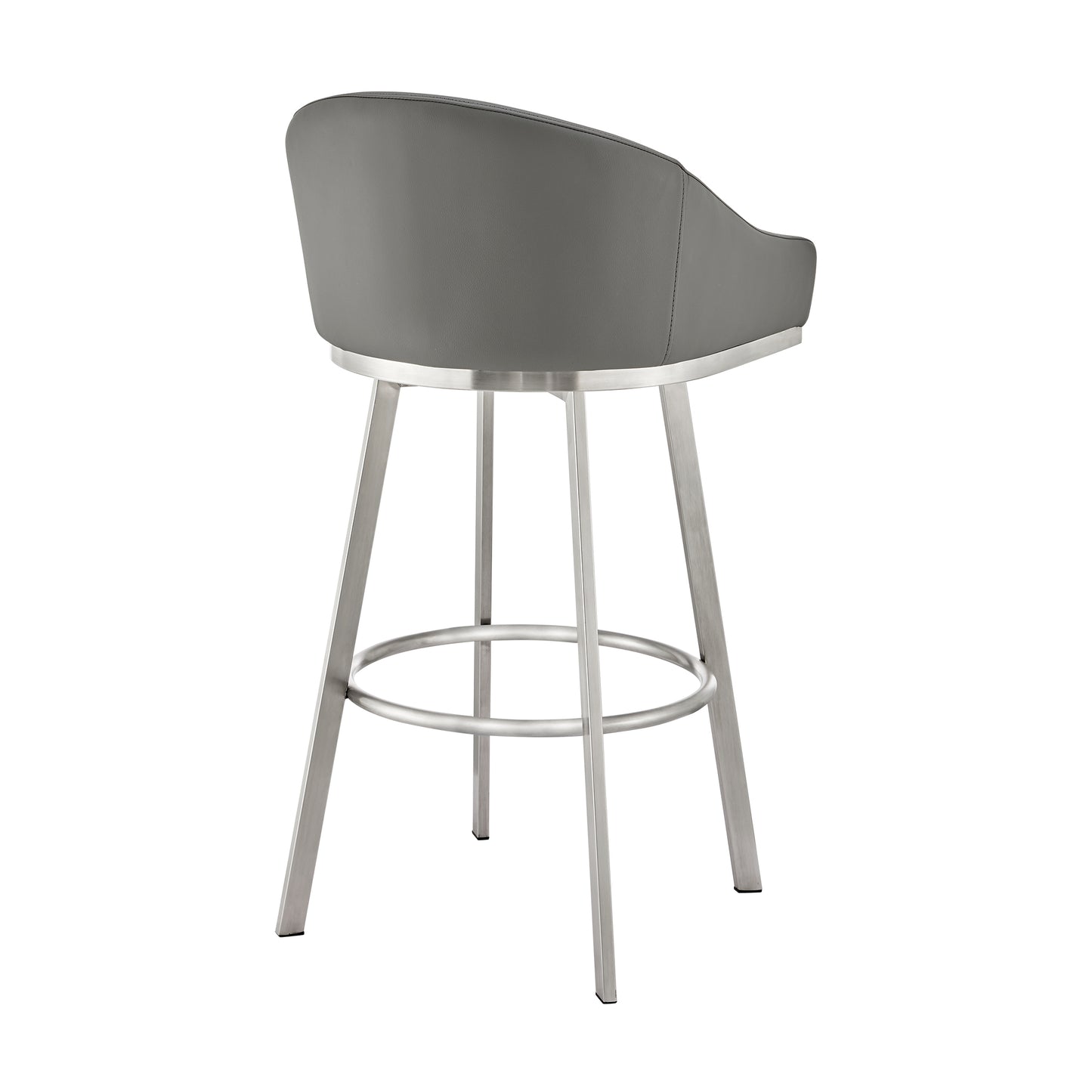 Eleanor Swivel Stool in Brushed Stainless Steel and Faux Leather Options