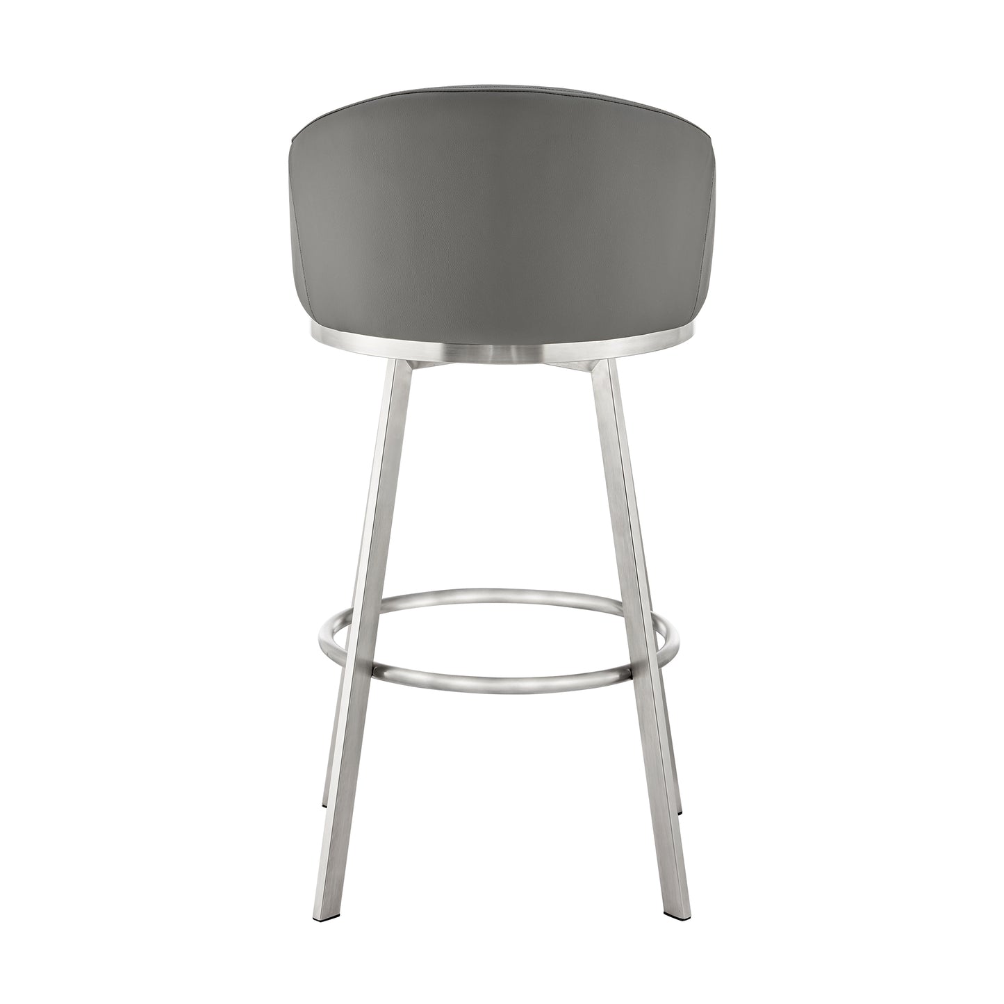Eleanor Swivel Stool in Brushed Stainless Steel and Faux Leather Options