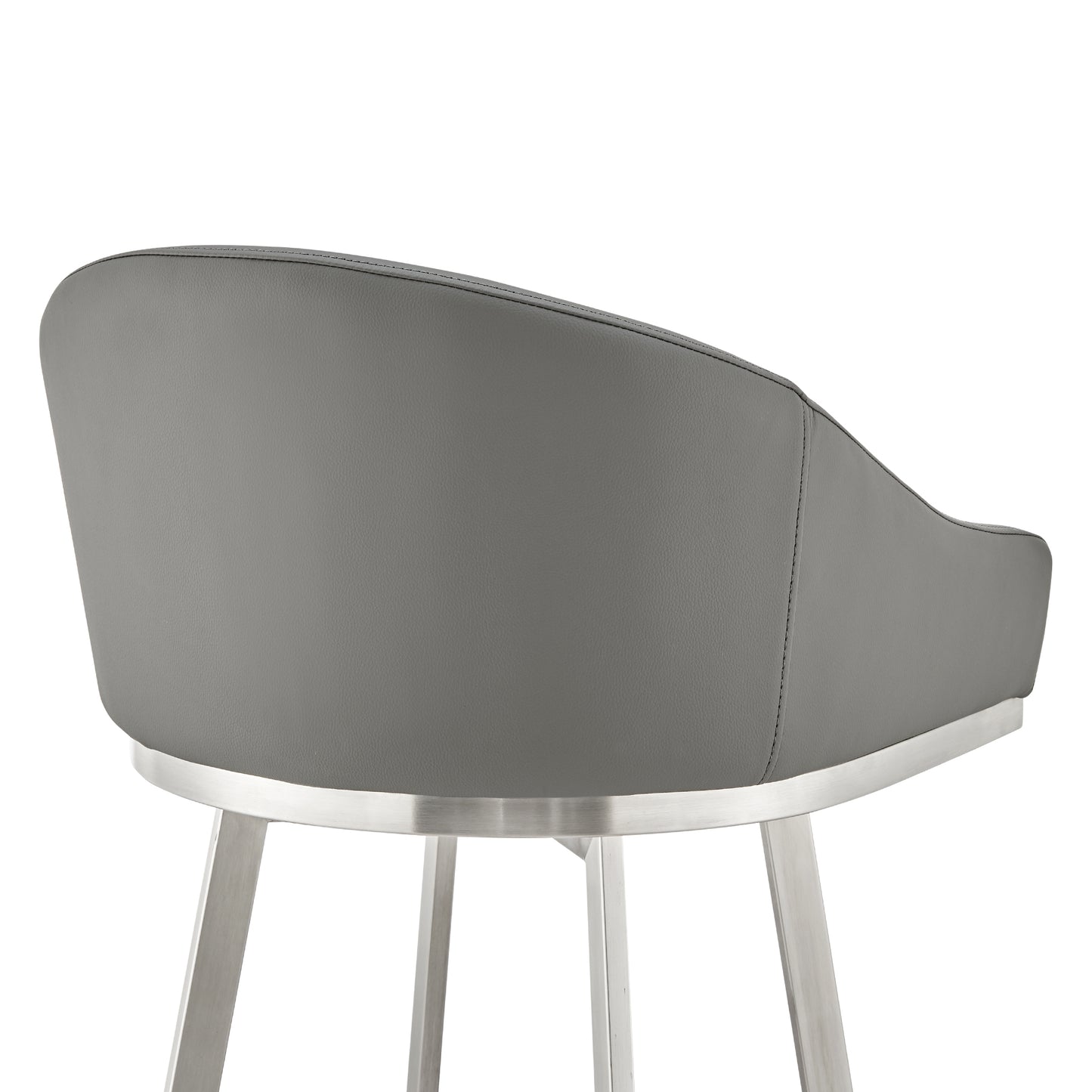 Eleanor Swivel Stool in Brushed Stainless Steel and Faux Leather Options