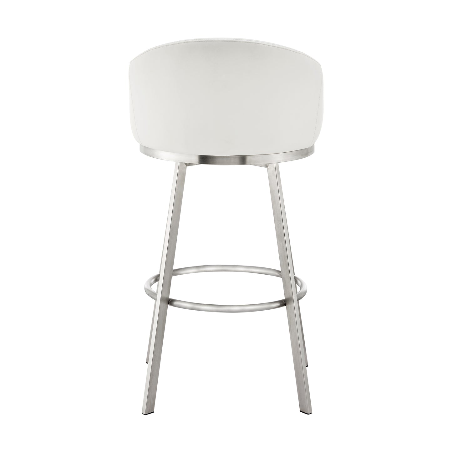 Eleanor Swivel Stool in Brushed Stainless Steel and Faux Leather Options