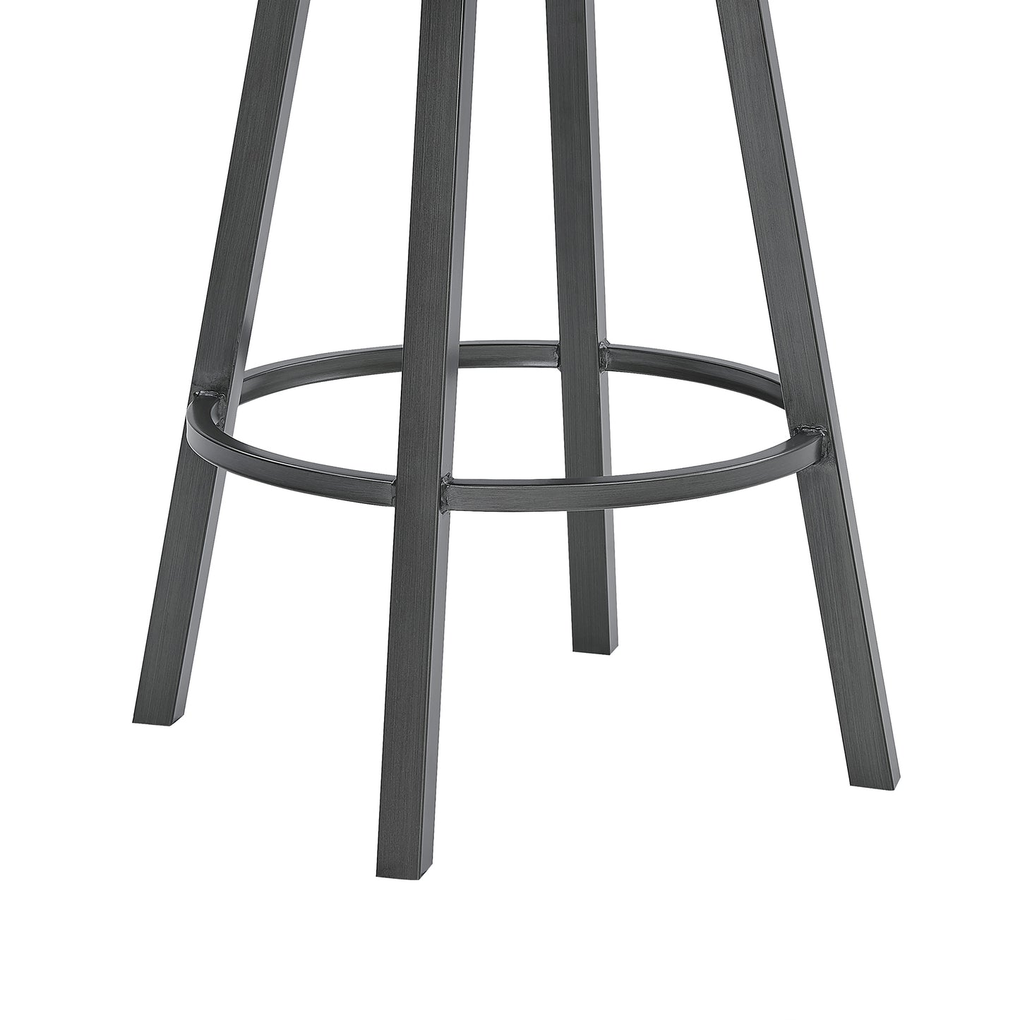 Fargo 26" Counter Height Metal Barstool in Mineral Finish with Black Faux Leather