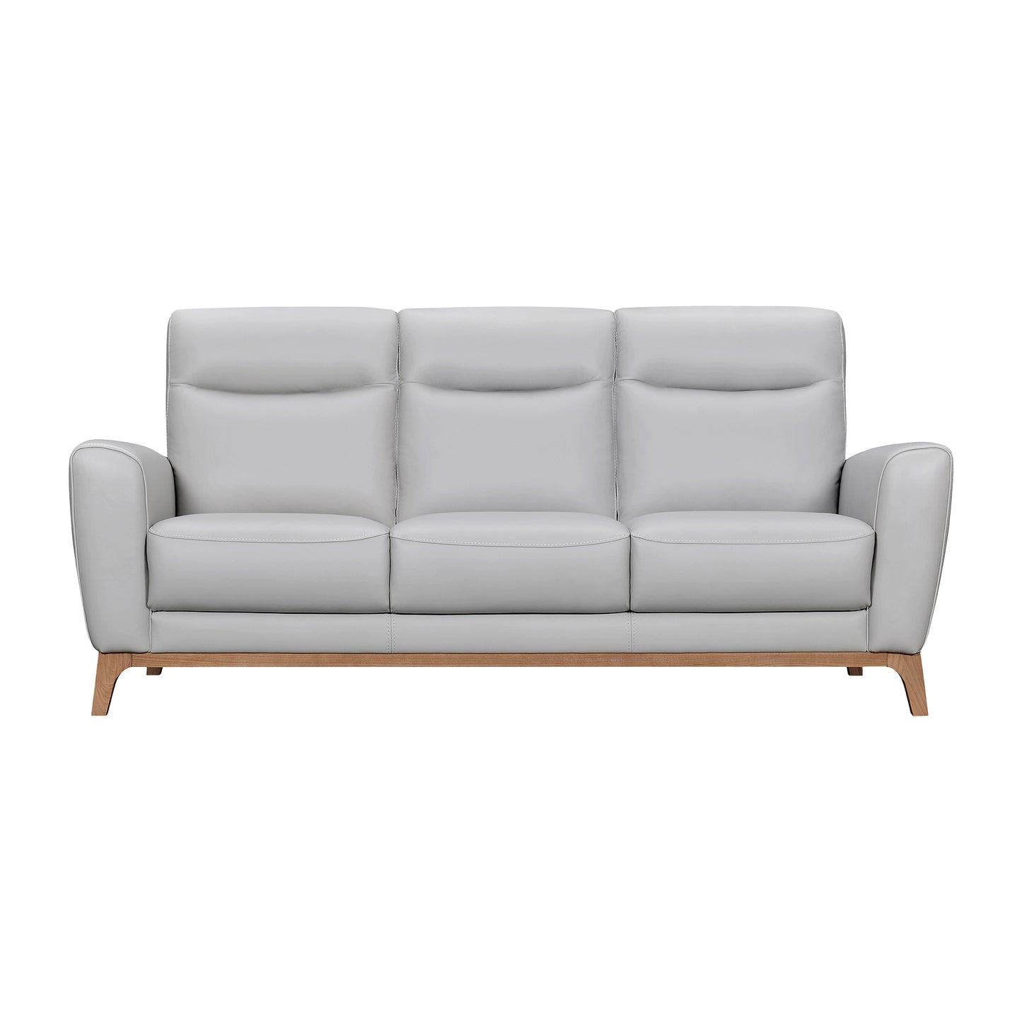 Greyson 83" Dove Gray Leather Sofa