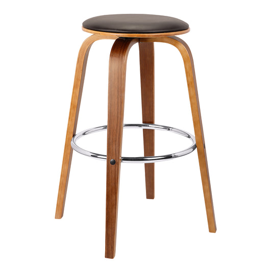 Harbor Backless Swivel Faux Leather Mid-Century Modern Bar Stool in Various Heights