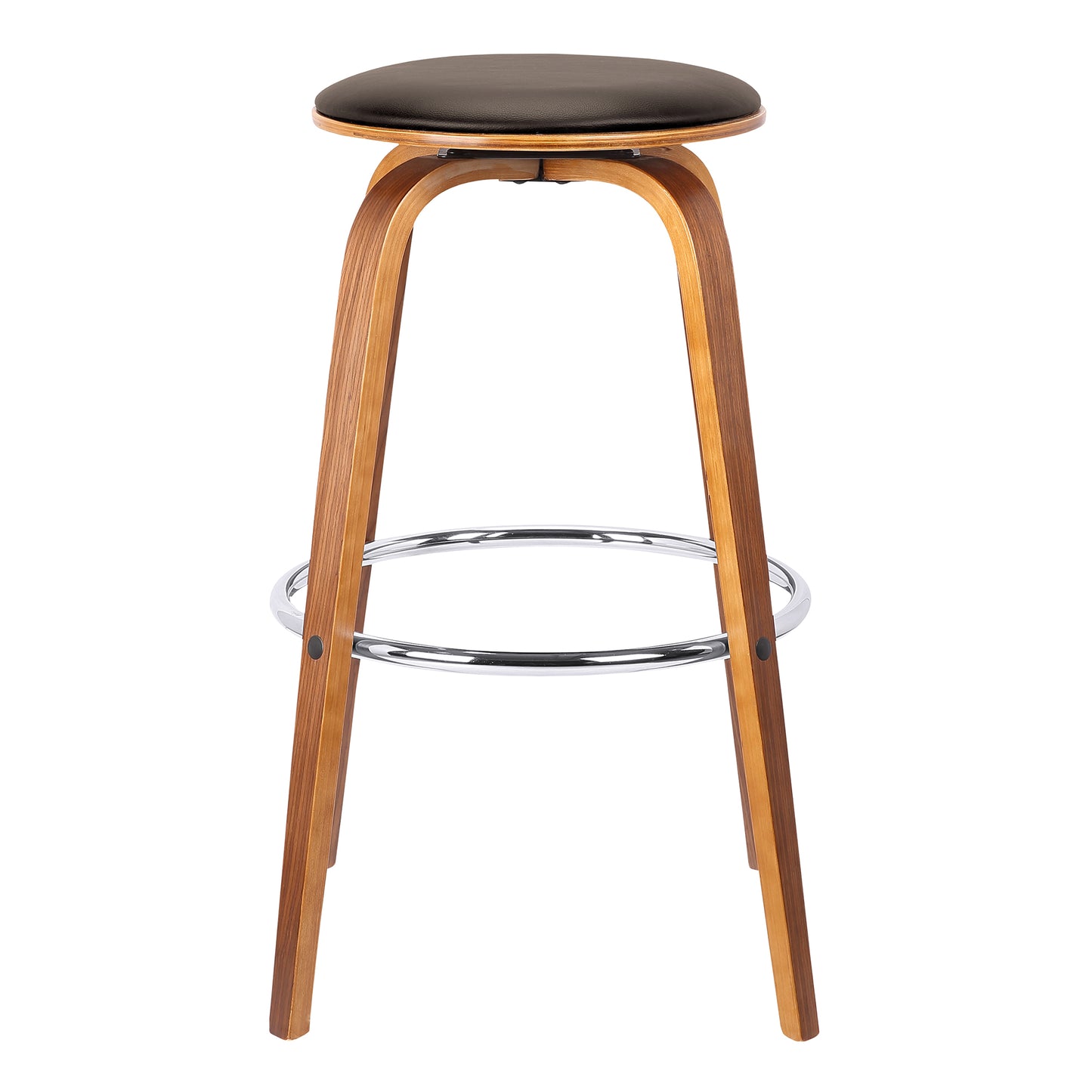Harbor Backless Swivel Faux Leather Mid-Century Modern Bar Stool in Various Heights