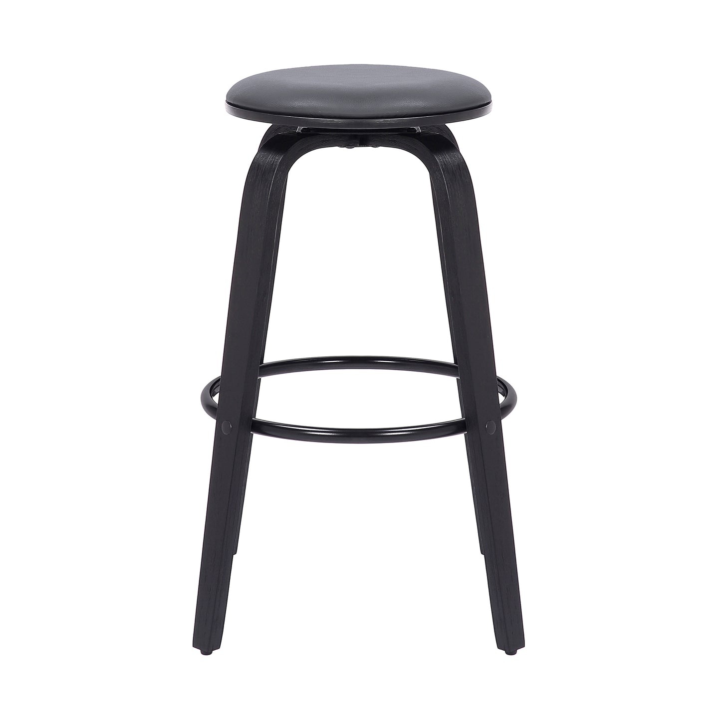 Harbor Backless Swivel Faux Leather Mid-Century Modern Bar Stool in Various Heights