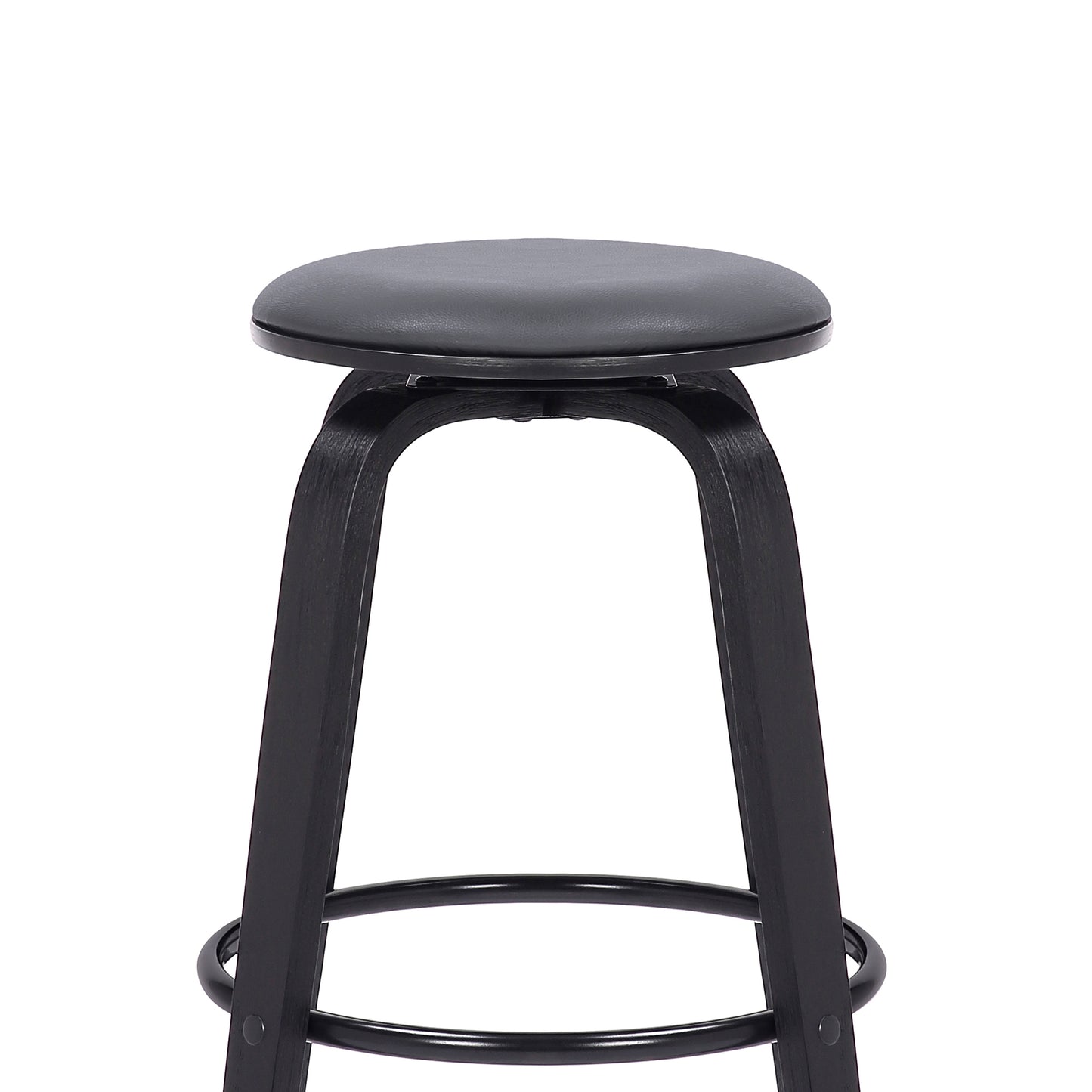 Harbor Backless Swivel Faux Leather Mid-Century Modern Bar Stool in Various Heights