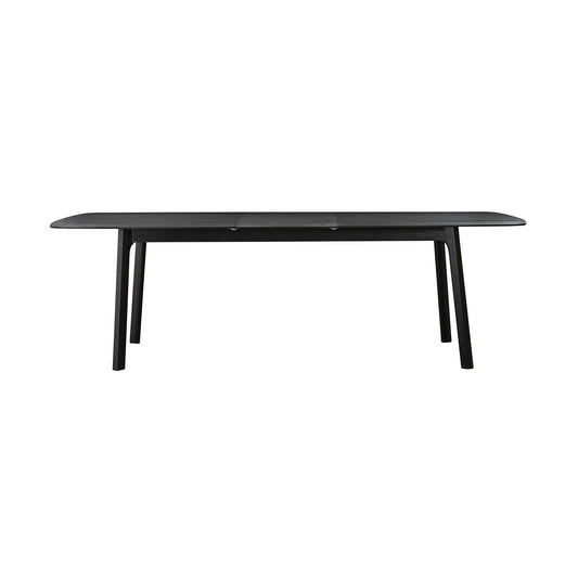 Holland Extendable Rectangle 98" Dining Table in Black Brushed Oak