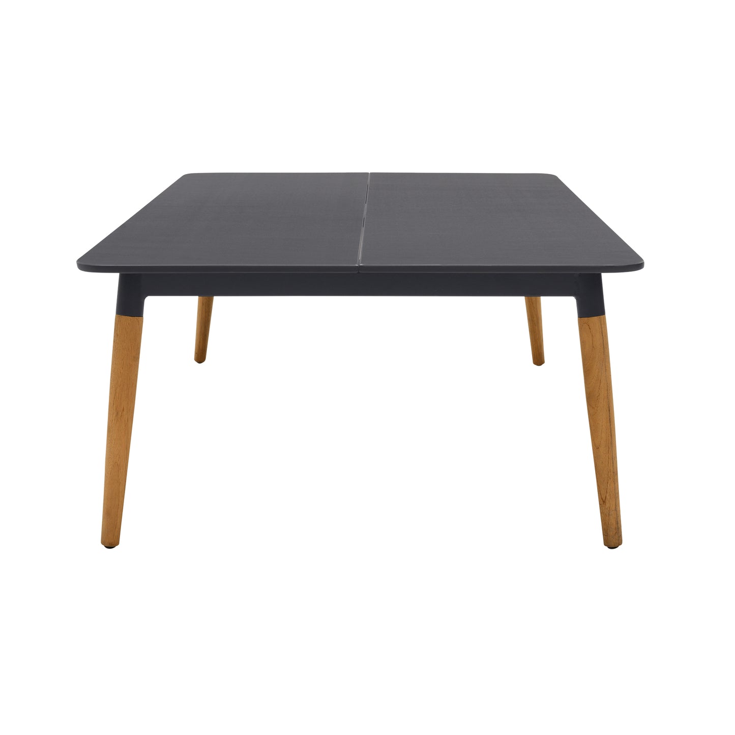 Ipanema Outdoor Dark Gray Rectangular Coffee Table with Teak Legs