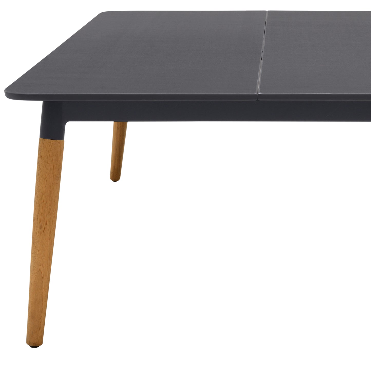 Ipanema Outdoor Dark Gray Rectangular Coffee Table with Teak Legs