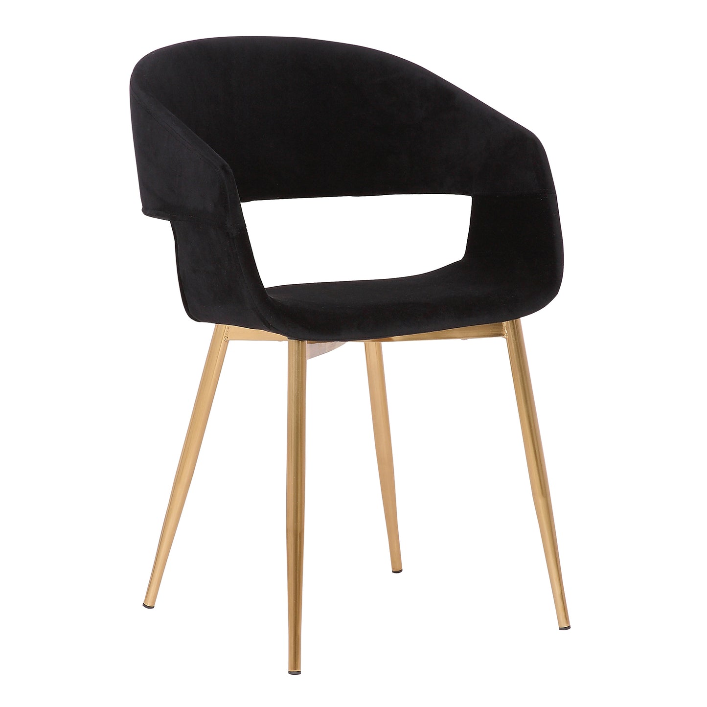 Jocelyn Mid-Century Black Dining Accent Chair with Gold Metal Legs