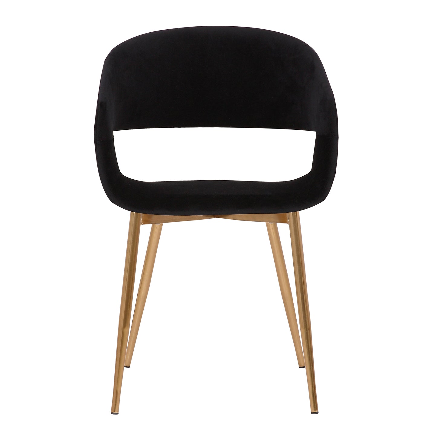 Jocelyn Mid-Century Black Dining Accent Chair with Gold Metal Legs
