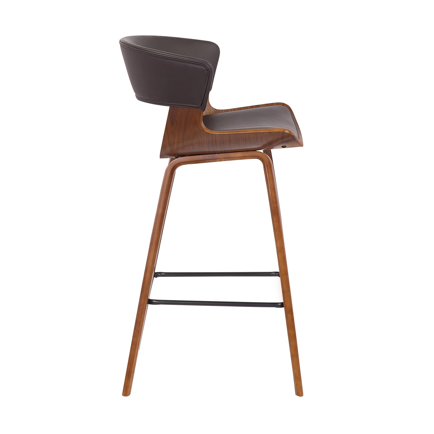 Jagger Modern 26" Wood and Black Faux Leather Counter Height Barstool