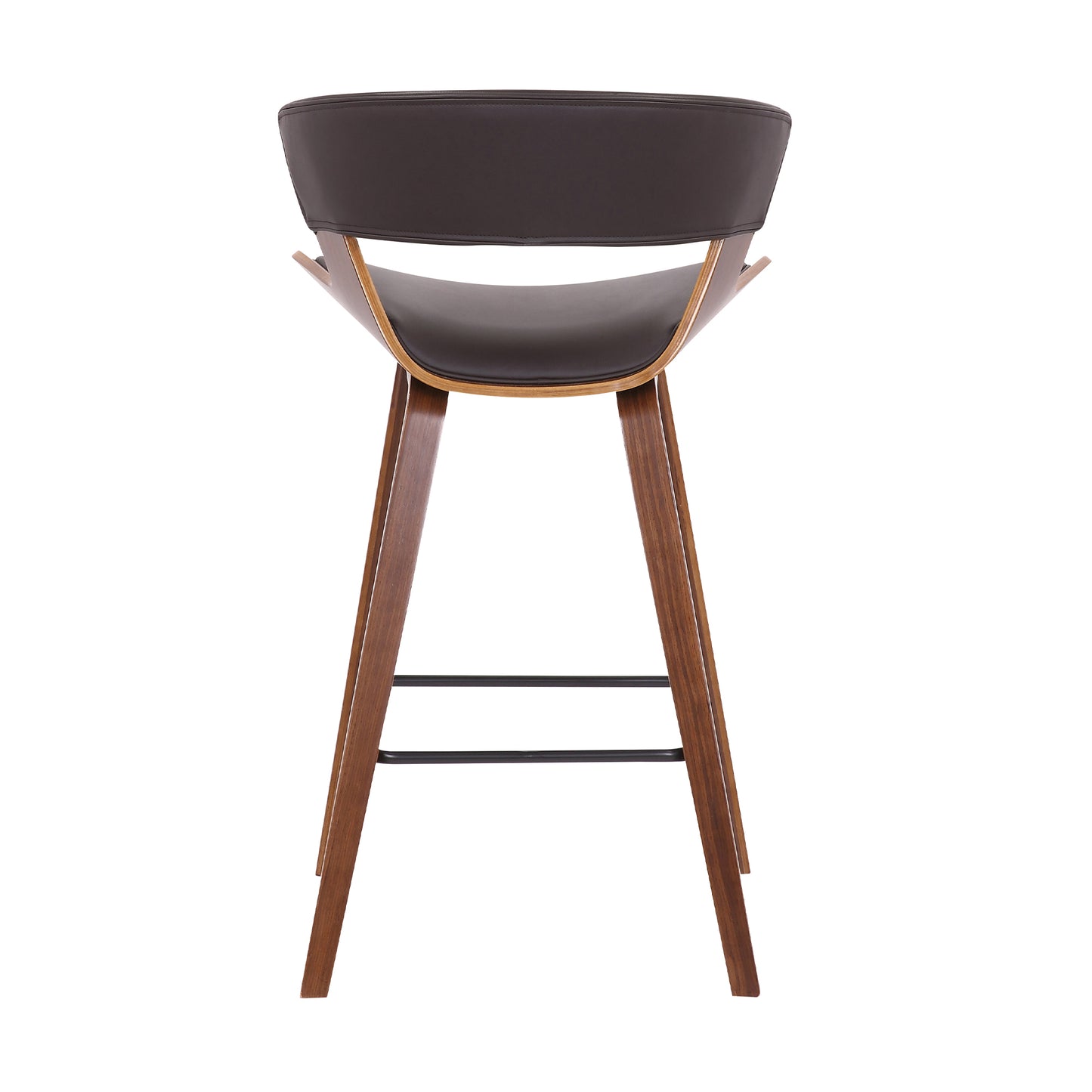 Jagger Modern 26" Wood and Black Faux Leather Counter Height Barstool