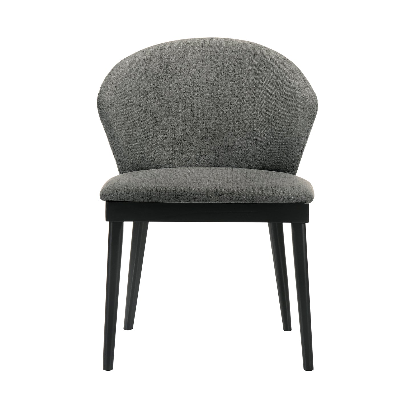 Juno Charcoal Fabric and Black Wood Dining Side Chairs - Set of 2