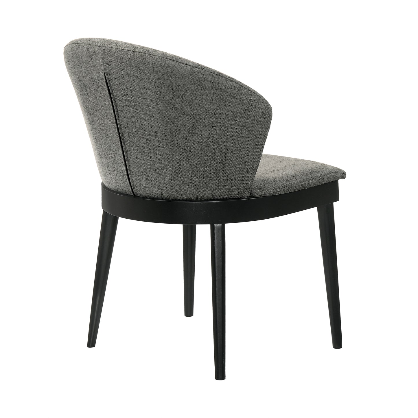 Juno Charcoal Fabric and Black Wood Dining Side Chairs - Set of 2