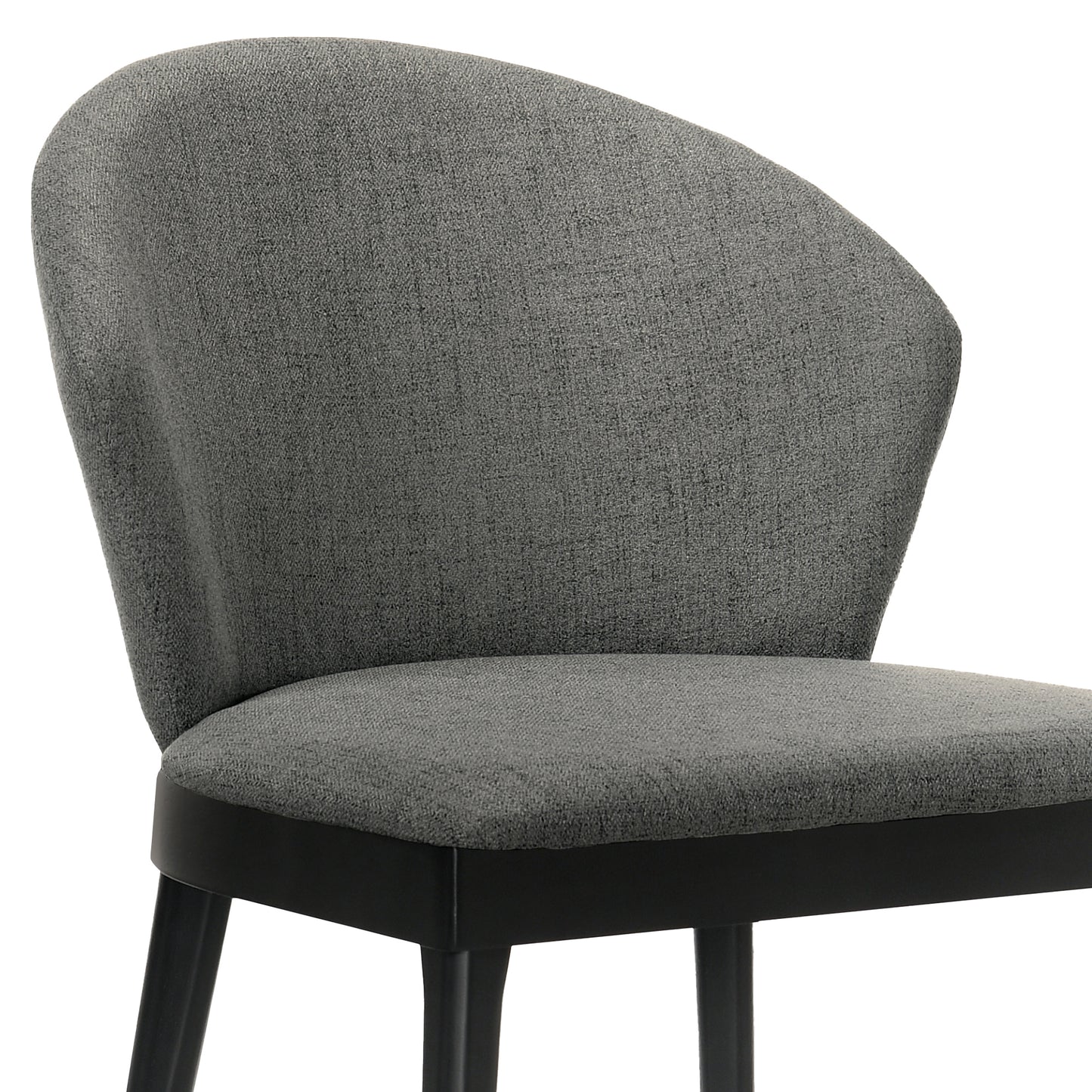 Juno Charcoal Fabric and Black Wood Dining Side Chairs - Set of 2