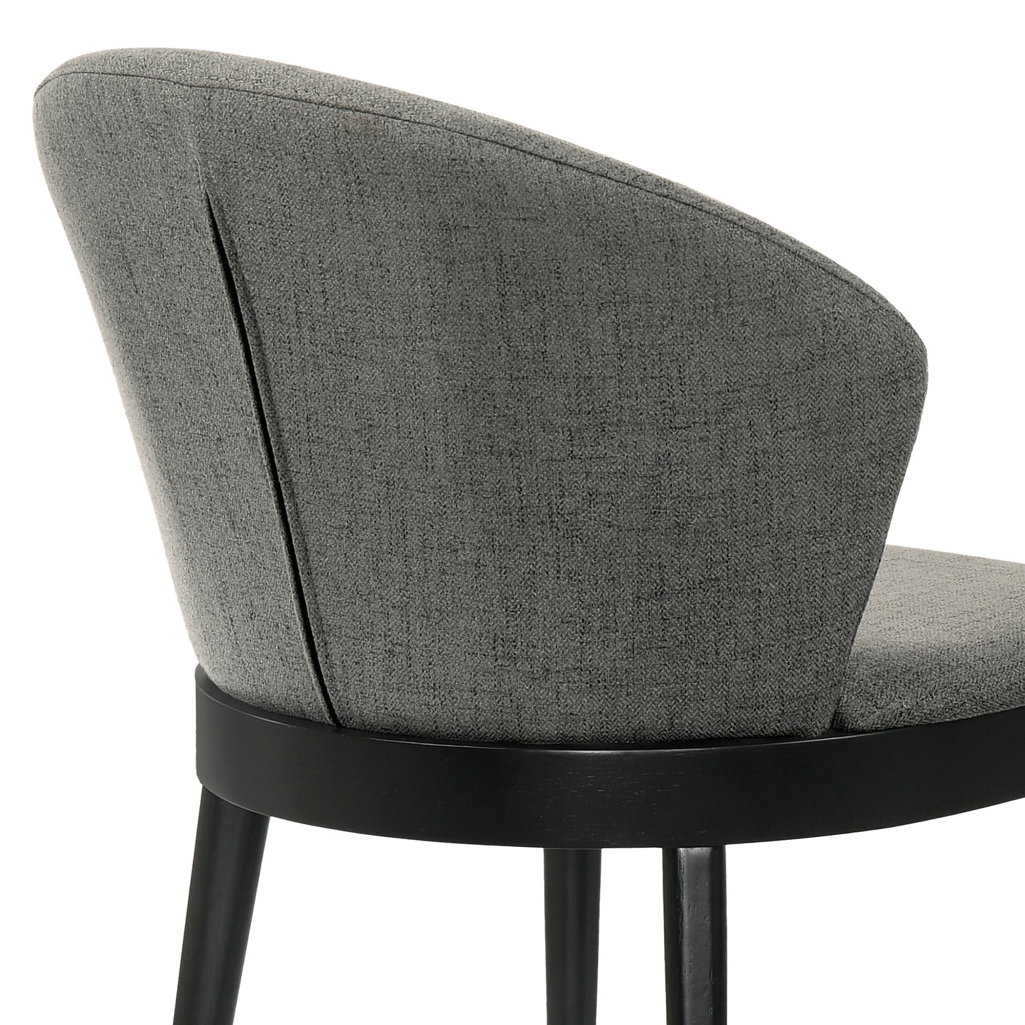 Juno Charcoal Fabric and Black Wood Dining Side Chairs - Set of 2