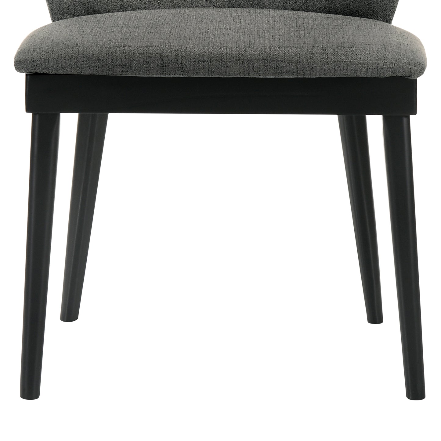 Juno Charcoal Fabric and Black Wood Dining Side Chairs - Set of 2