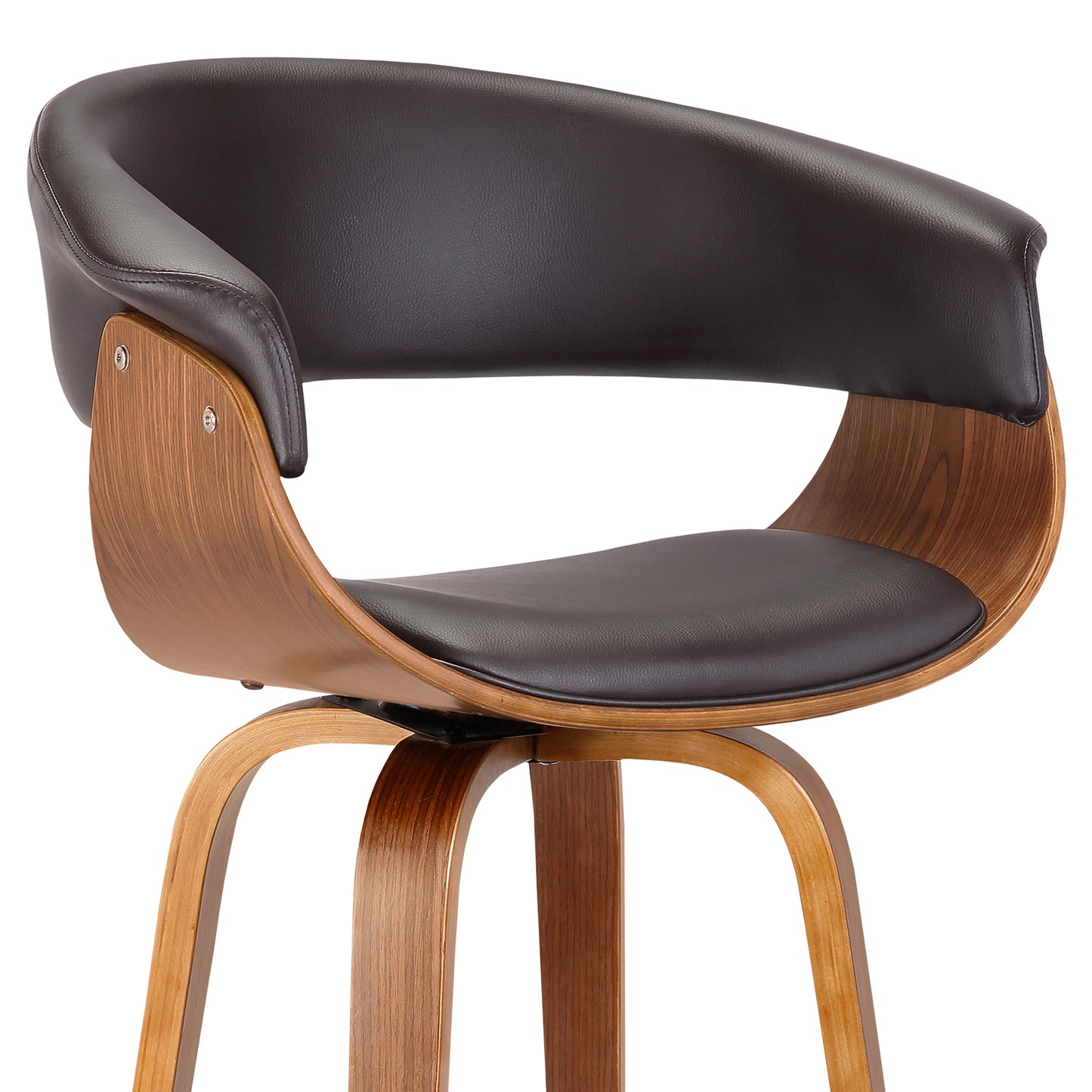 Julyssa Counter Height and Bar Height Swivel Faux Leather and Wood Bar Stool