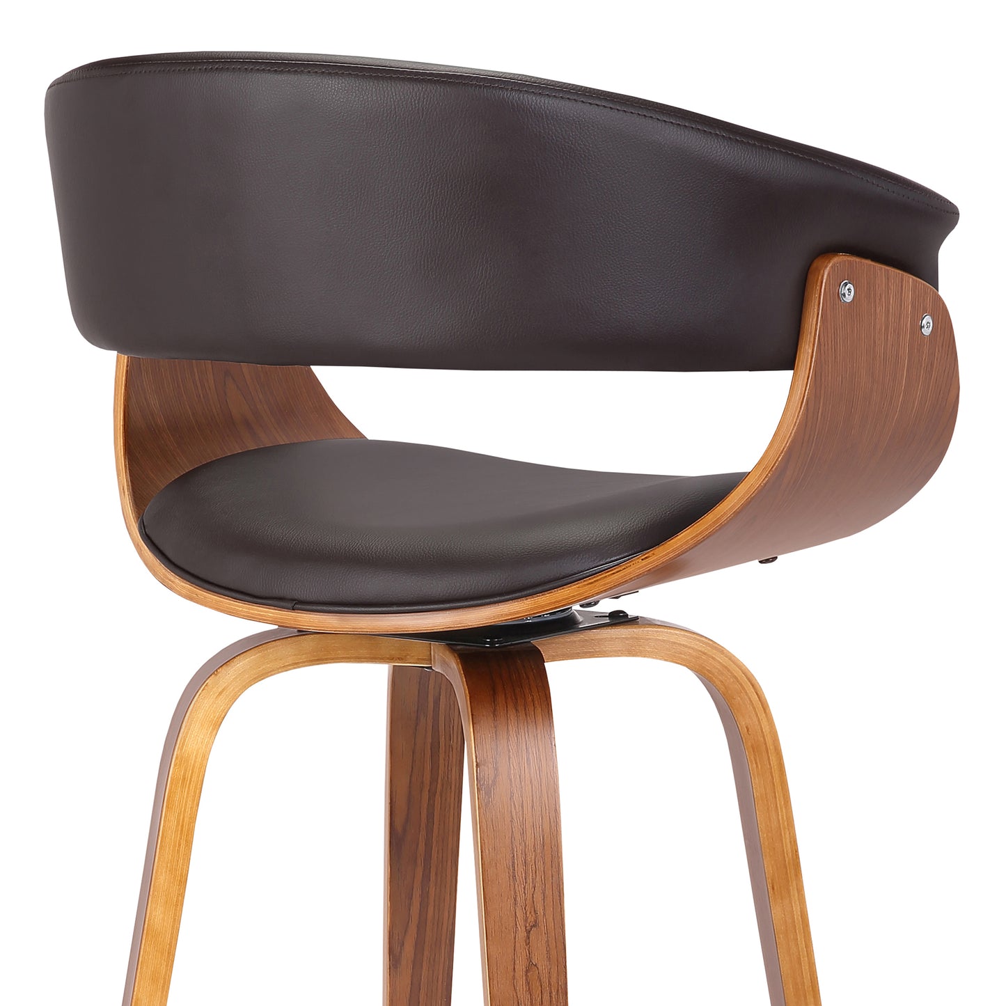 Julyssa Counter Height and Bar Height Swivel Faux Leather and Wood Bar Stool
